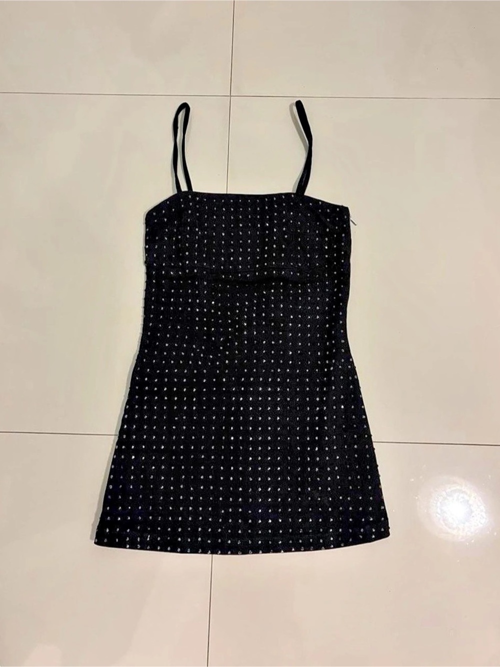 Mango Rhinestone Mini Denim Dress - Picture 1 of 4